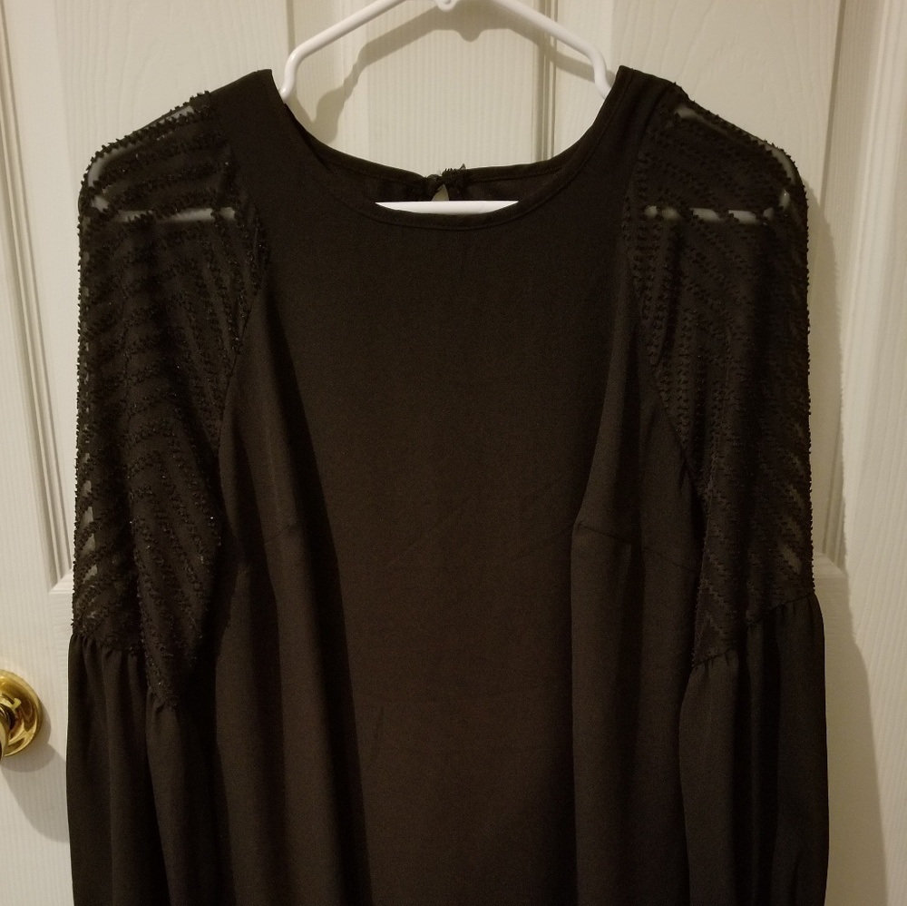Black Chiffon Shift Dress